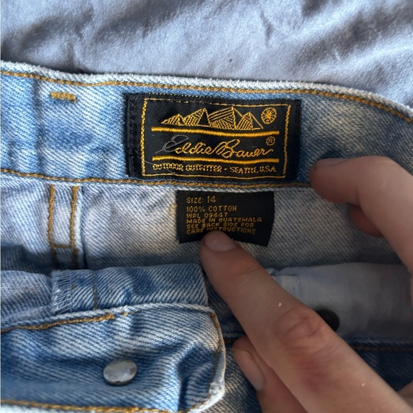 Eddie Bauer Jeans Size 14 100% Cotton Light Blue Shorts Comfy Causal NWOT - Picture 5 of 12
